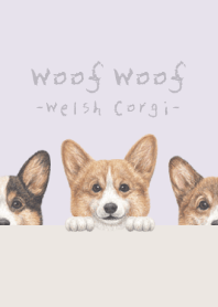 Woof Woof-Welsh Corgi 01-PASTEL PURPLE