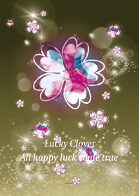 Gold : Lucky pink gold clover