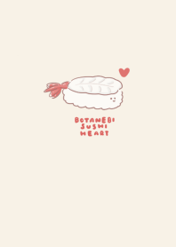 simple button shrimp sushi heart beige