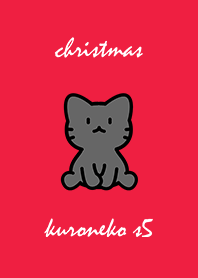 black cat christmas red s05