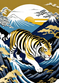 White Tiger Ukiyo-e Izeq9