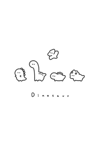 ゆる恐竜。白と黒