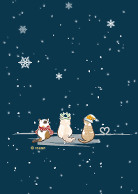 Three cats_Cat back (Merry Christmas)_jp