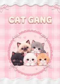 Pretty Cat Gang In Pink Background