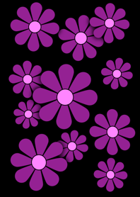 レトロ風 花模様 [ 紫 ] ロゴ無し