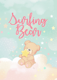 cute bear in pastel starry