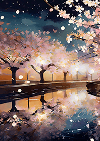 美しい夜桜の着せかえ#2293