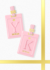 Initial Y K / Pink Leather - English