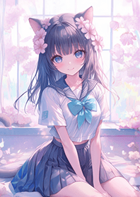 溫柔可人の貓咪女學生❤️