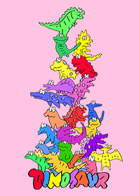 Dinosaur toy tree tower/pink.