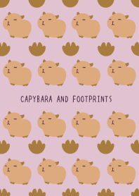 CAPYBARA AND FOOTPRINTS/DUSTY PINK