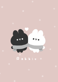 กระต่ายเพื่อนรัก. ฤดูหนาว. pink