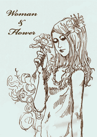 女性&あの花(ウォーターブルー)