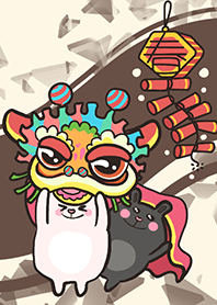 Lion Dance Bunny - Cocoa Brown (Re5)