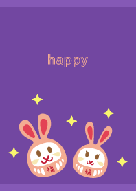 rabbit mascot on purple