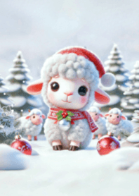Cute Santa lamb in Christmas