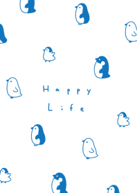 Penguins (pattern)/white blue