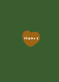Green x camel. heart.