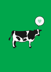 シンプル 牛 - ブラック グリーン -