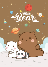 Three Bears Love Galaxy Brown