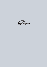 ベージュとブルー : シンプルなサイン文字