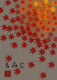 |改| 和風圖案08 (紅葉) + 灰色 |os