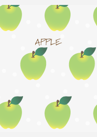 Green apple polka dots  white
