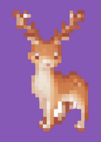 Deer Pixel Art Theme  Purple 01