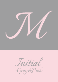 Initial "M" -Gray&Pink-