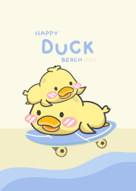 Happy Duck. beach day.