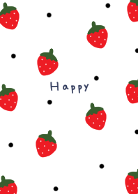 Strawberries and polka dots pattern.