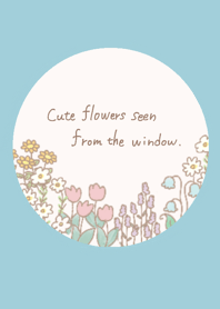 Cute flowers seen from the window