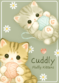 green Cuddly Fluffy Kittens