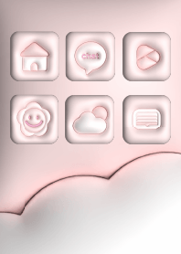 Simple 3D puffy icons- Shell Pink
