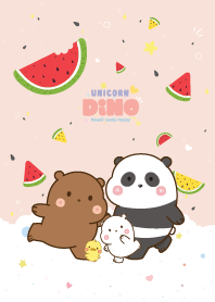 หมี3ตัว&น้องเป็ด เลิฟแตงโม คาวาอี้