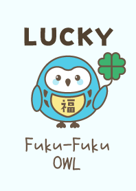 Lucky OWL with Clover - Light Blue