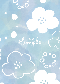 Handwriting floral watercolor blue7 Japa