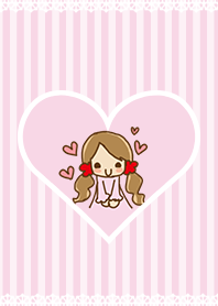 GirlsHeartLine pink