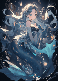 Gorgeous black mermaid princess