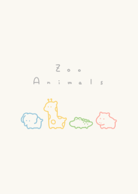 Zoo Animals /col line, greenbeige.