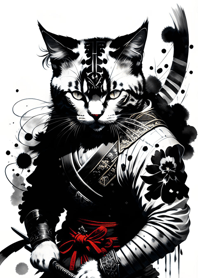Ink Wash Samurai Cat b7e63C