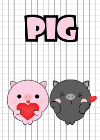 Mini Cute Black Pig & Pig