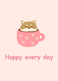 柴犬・水玉コーヒーカップ