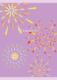 Summer of Fireworks on light purple