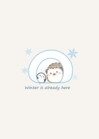 Hedgehog and Shimaenaga -winter- beige