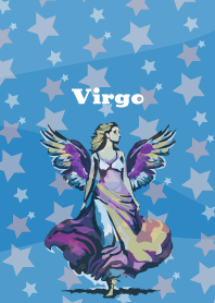 virgo constellation on blue