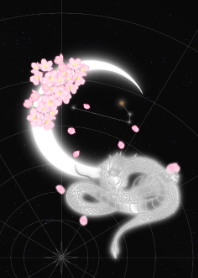 桜と三日月 十二支 -辰(たつ)- 牡羊座