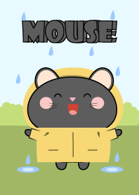 Black Mouse  With Rainy Day Theme
