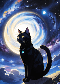 Night Moon Star Cat 7819dD