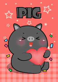 Black Pig Love Red Color Theme